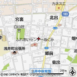愛知県一宮市浅井町前野西薮周辺の地図