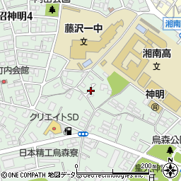 神奈川県藤沢市鵠沼神明5丁目周辺の地図