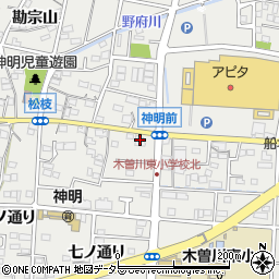 尾西信用金庫木曽川東支店周辺の地図