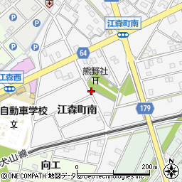 愛知県江南市江森町南周辺の地図