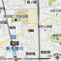 愛知県一宮市木曽川町黒田古城16周辺の地図