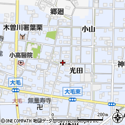 愛知県一宮市大毛光田11周辺の地図