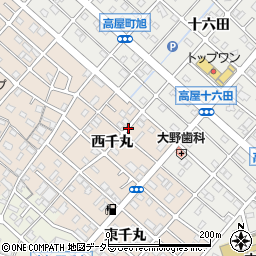 愛知県江南市野白町西千丸周辺の地図