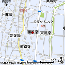 愛知県一宮市木曽川町里小牧（西蒲原）周辺の地図