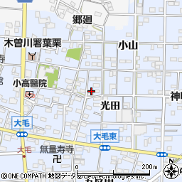 愛知県一宮市大毛光田10周辺の地図