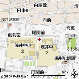 愛知県一宮市浅井町大日比野尾関前43周辺の地図