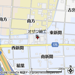 愛知県一宮市大毛中新開周辺の地図