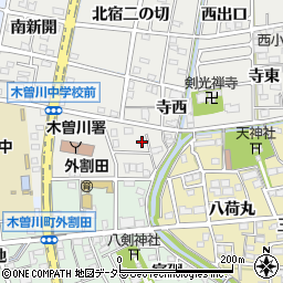 愛知県一宮市木曽川町黒田北宿二の切230周辺の地図