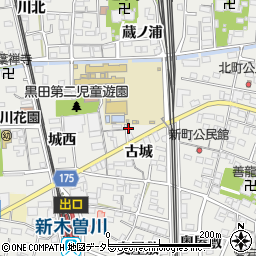 愛知県一宮市木曽川町黒田古城25周辺の地図