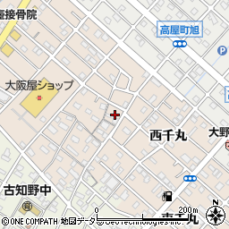 愛知県江南市野白町周辺の地図