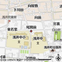 愛知県一宮市浅井町大日比野尾関前39周辺の地図