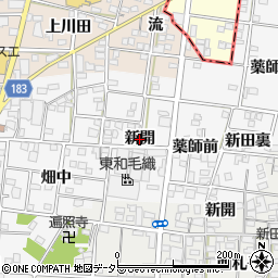 愛知県一宮市浅井町前野（新開）周辺の地図