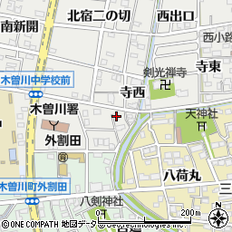 愛知県一宮市木曽川町黒田北宿二の切226周辺の地図