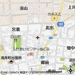 愛知県一宮市浅井町前野西薮3周辺の地図