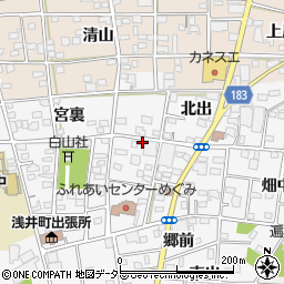 愛知県一宮市浅井町前野西薮2周辺の地図