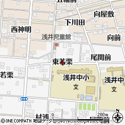 愛知県一宮市浅井町大日比野東若栗周辺の地図