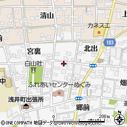 愛知県一宮市浅井町前野西薮1周辺の地図