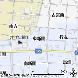 愛知県一宮市大毛東新開周辺の地図
