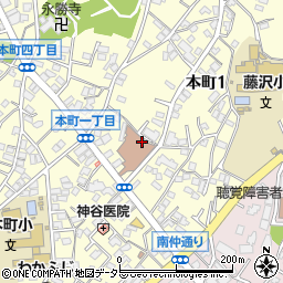 藤沢市　藤沢公民館周辺の地図