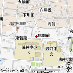 愛知県一宮市浅井町大日比野尾関前28周辺の地図