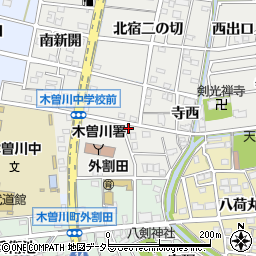 愛知県一宮市木曽川町黒田北宿二の切236周辺の地図