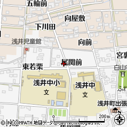 愛知県一宮市浅井町大日比野尾関前31周辺の地図