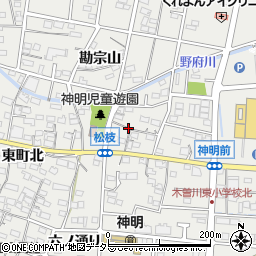愛知県一宮市木曽川町黒田松枝周辺の地図
