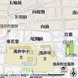 愛知県一宮市浅井町大日比野尾関前16周辺の地図