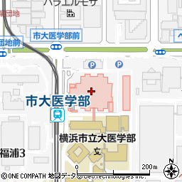 横浜市立大学附属病院周辺の地図