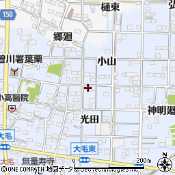 愛知県一宮市大毛光田17周辺の地図