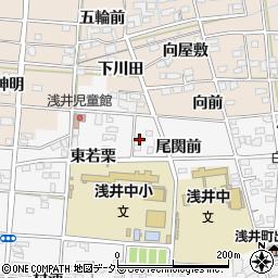 愛知県一宮市浅井町大日比野尾関前23周辺の地図