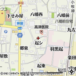愛知県犬山市羽黒新田起シ9周辺の地図
