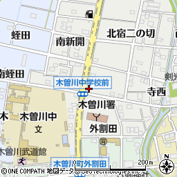 愛知県一宮市木曽川町黒田北宿二の切186周辺の地図