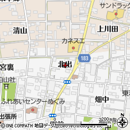 愛知県一宮市浅井町前野北出周辺の地図
