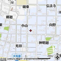 愛知県一宮市大毛小山64周辺の地図