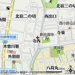 愛知県一宮市木曽川町黒田北宿二の切211周辺の地図