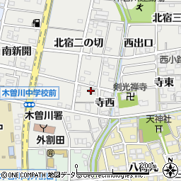 愛知県一宮市木曽川町黒田北宿二の切208周辺の地図