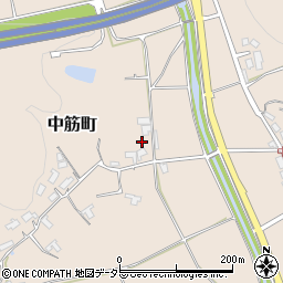 京都府綾部市中筋町（大門）周辺の地図