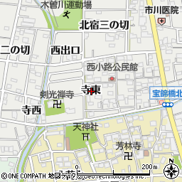 愛知県一宮市木曽川町黒田寺東周辺の地図