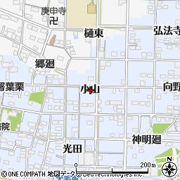 愛知県一宮市大毛小山周辺の地図