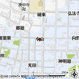 愛知県一宮市大毛（小山）周辺の地図