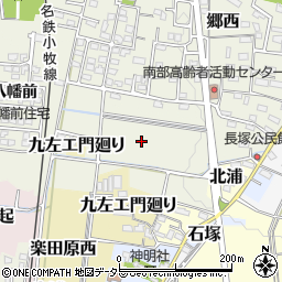愛知県犬山市楽田長塚西周辺の地図