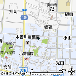 愛知県一宮市大毛御申塚周辺の地図