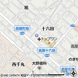 愛知県江南市高屋町十六田周辺の地図