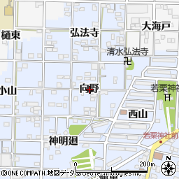 愛知県一宮市大毛向野周辺の地図