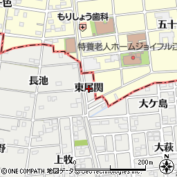 愛知県一宮市浅井町小日比野（東尾関）周辺の地図
