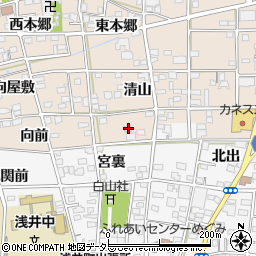 愛知県一宮市浅井町尾関清山81周辺の地図