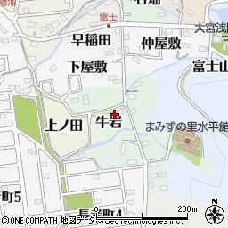 愛知県犬山市牛岩周辺の地図