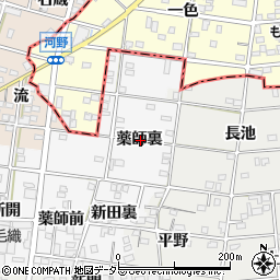 愛知県一宮市浅井町前野薬師裏周辺の地図