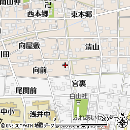 愛知県一宮市浅井町尾関向前15周辺の地図